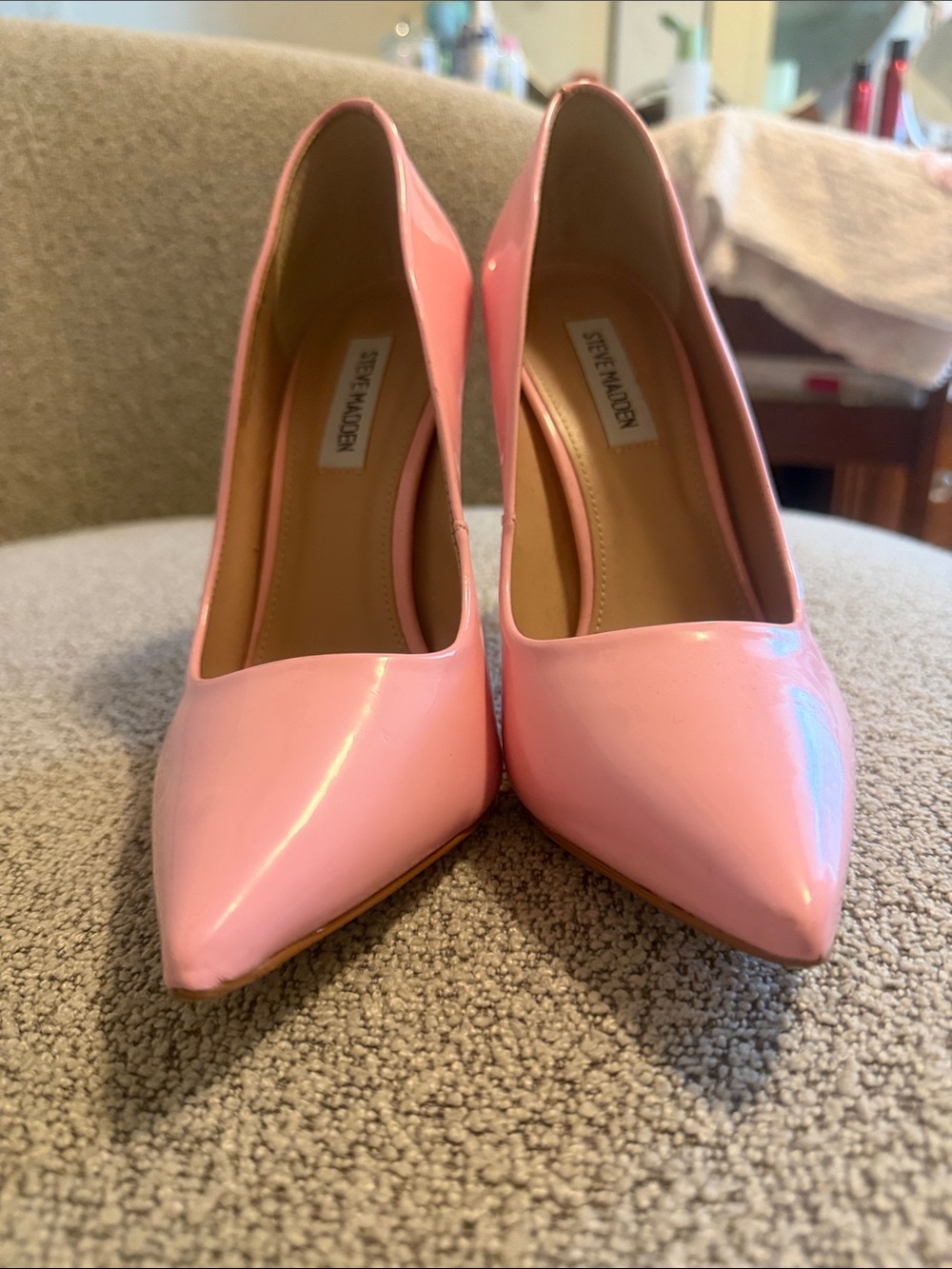 Steve Madden Pink Patent Pointed-Toe Stiletto Heels